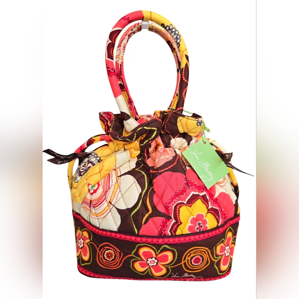 NWT Vera Bradley BUNDLE Quilted Emma Buttercup drawstring Bag & 24-photo book